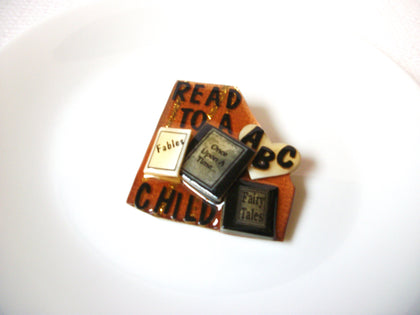 Lucinda Vintage Book Pins, Read To A Child Lucinda Book Pins 102320