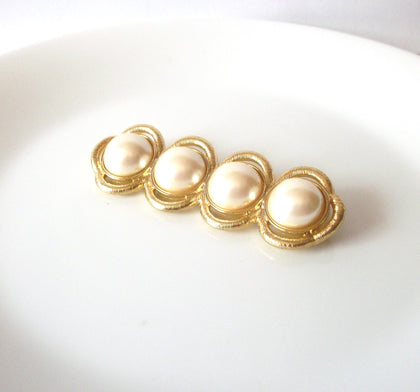 Vintage Gift Worthy MONET Brooch, Faux Pearls Brooch, Art Deco Brooch Pin 61416