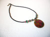 Vintage Hand Made Glass Aventurine Flower Shell Necklace 102420