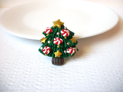 Vintage Resin Christmas Tree Brooch Pin 102520