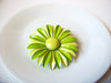 Vintage Lime Green Flower Brooch Pin 102420