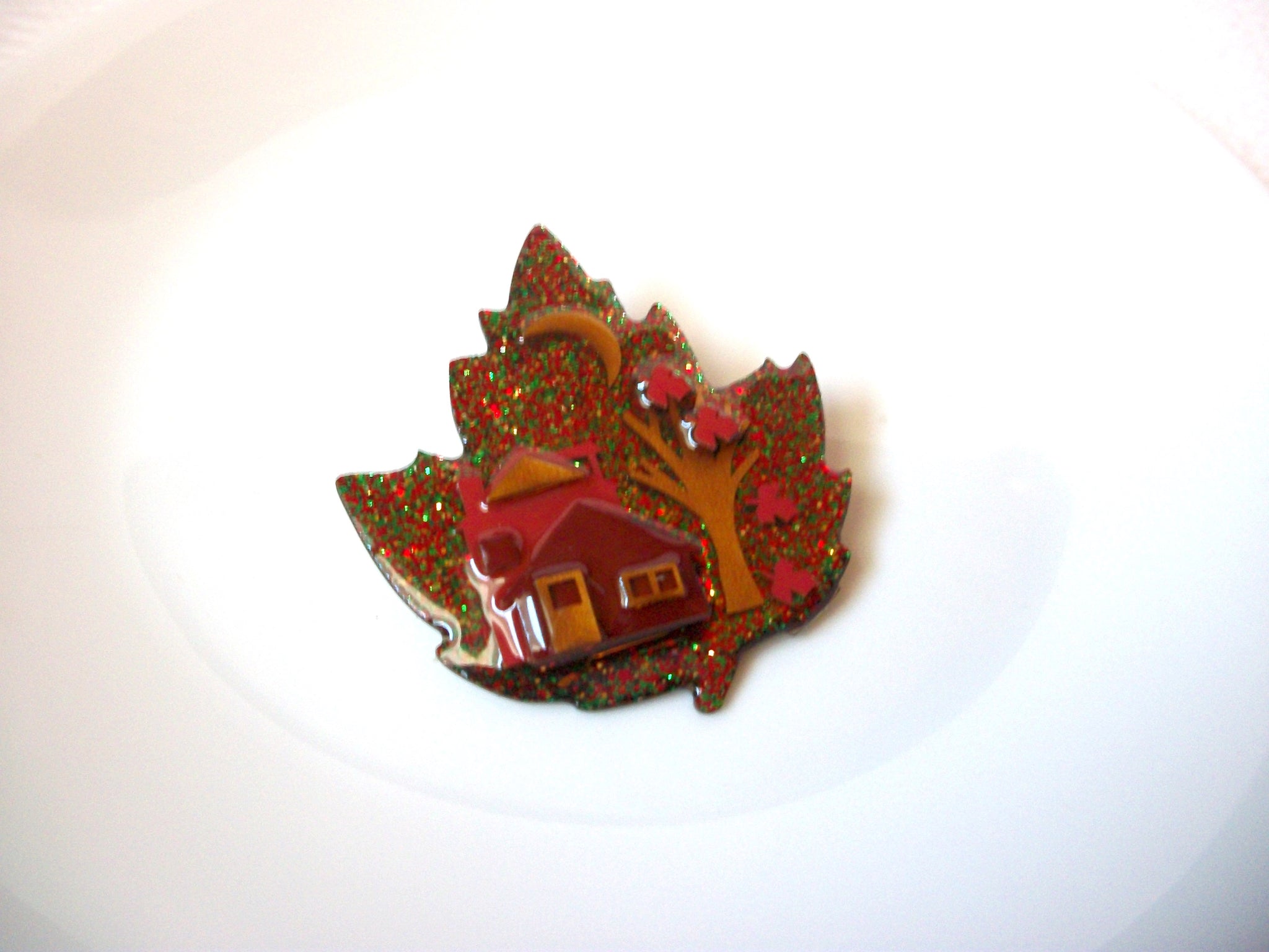 Vintage Lucinda House Pins Fall Leaf Glitter Pins By Lucinda 102420