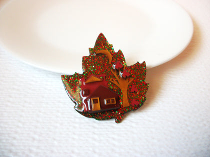 Vintage Lucinda House Pins Fall Leaf Glitter Pins By Lucinda 102420