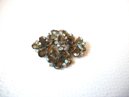 Vintage Prong Set Rhinestone Brooch Pin 102520