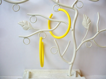 Susan Yellow Sunshine Big Hoop Earrings, Acetate Earrings, Resin Earrings, Acrylic, Statement Earrings S14