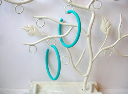 Susan Heavenly Turquoise Big Hoop Earrings, Acetate Earrings, Resin Earrings, Acrylic, Statement Earrings S14