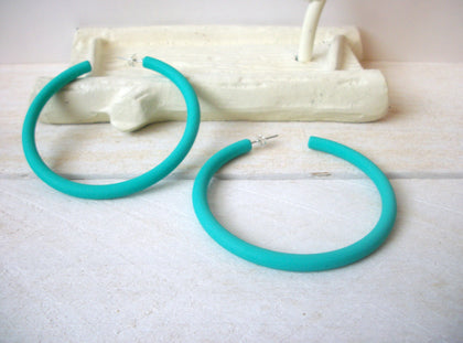 Susan Heavenly Turquoise Big Hoop Earrings, Acetate Earrings, Resin Earrings, Acrylic, Statement Earrings S14