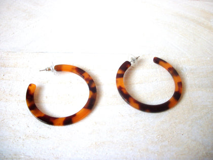 Kim Dark Brown Tortoise Earrings, Tortoise Shell Earrings, Tortoise Shell Earrings, Acetate Earrings, Lightweight Resin Hoop Earrings S16
