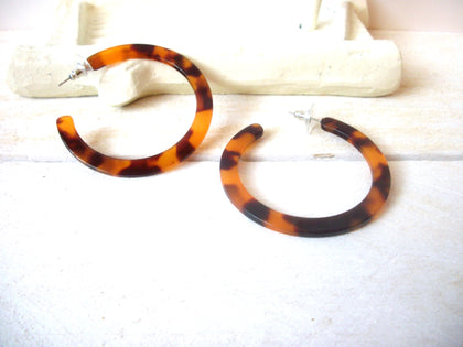Kim Dark Brown Tortoise Earrings, Tortoise Shell Earrings, Tortoise Shell Earrings, Acetate Earrings, Lightweight Resin Hoop Earrings S16