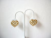 Vintage Gold Toned Rhinestone Heart Earrings 102520