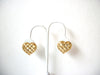 Vintage Gold Toned Rhinestone Heart Earrings 102520