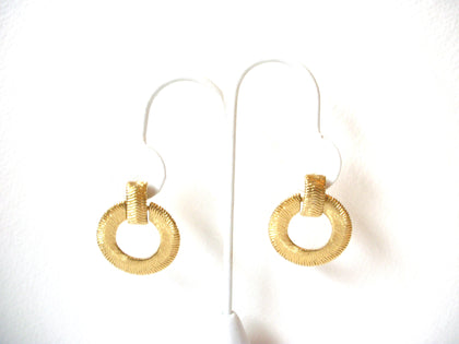 Retro Gold Toned Hoop Doorknocker Earrings 102520