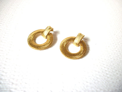 Retro Gold Toned Hoop Doorknocker Earrings 102520
