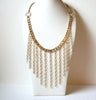 Retro 80s Gold Toned Fringe Necklace 102520