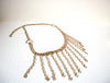 Retro 80s Gold Toned Fringe Necklace 102520