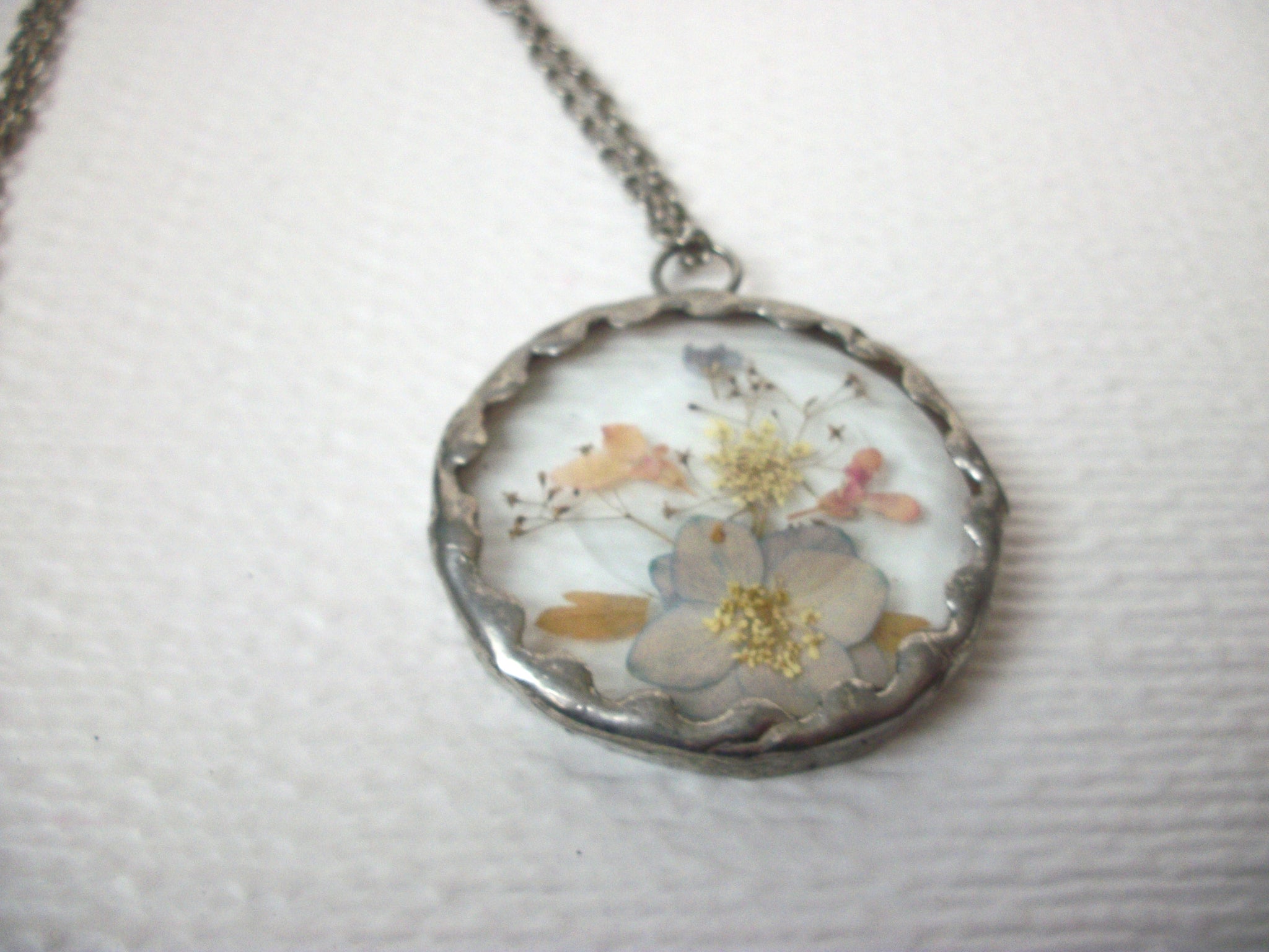 Vintage Pressed Flower Necklace 102520