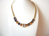 Retro Gold Purple Clear Glass Statement Necklace 102520