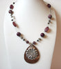 Retro Beaded Wood Pendant Necklace 102520