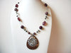 Retro Beaded Wood Pendant Necklace 102520