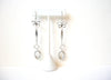 Retro Long Silver Toned Butterfly Dangling Earrings 102620