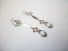 Retro Long Silver Toned Butterfly Dangling Earrings 102620