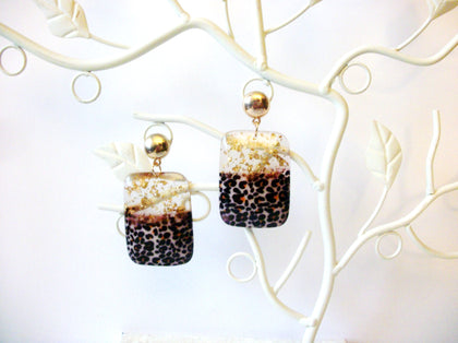 Riva Brown Tortoise Glitter Earrings, Tortoise Shell Earrings, Tortoise Statement Earrings, Acetate Earrings, Lightweight Resin Earrings S10