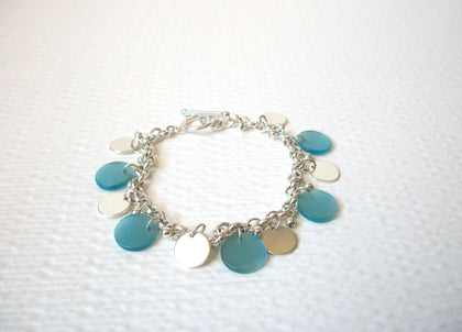 Retro Silver Toned Light Blue Bracelet 102620