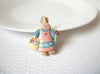 Vintage Hand Molded Easter Bunny Brooch Pin 102620