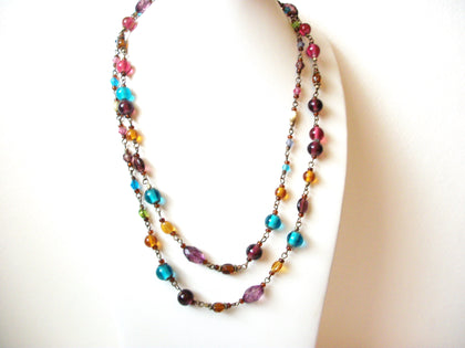 Vintage Colorful Glass Necklace 102620