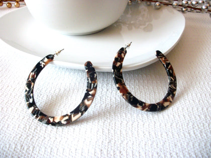 Sam Mocha Swirls Tortoise Earrings, Tortoise Shell Earrings, Tortoise Hoop Earrings, Acetate Earrings, Lightweight Resin Hoop Earrings S12