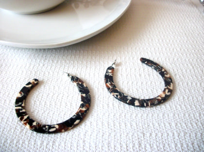 Sam Mocha Swirls Tortoise Earrings, Tortoise Shell Earrings, Tortoise Hoop Earrings, Acetate Earrings, Lightweight Resin Hoop Earrings S12