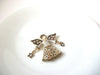 Vintage Crystal Angel Brooch Pin 102620