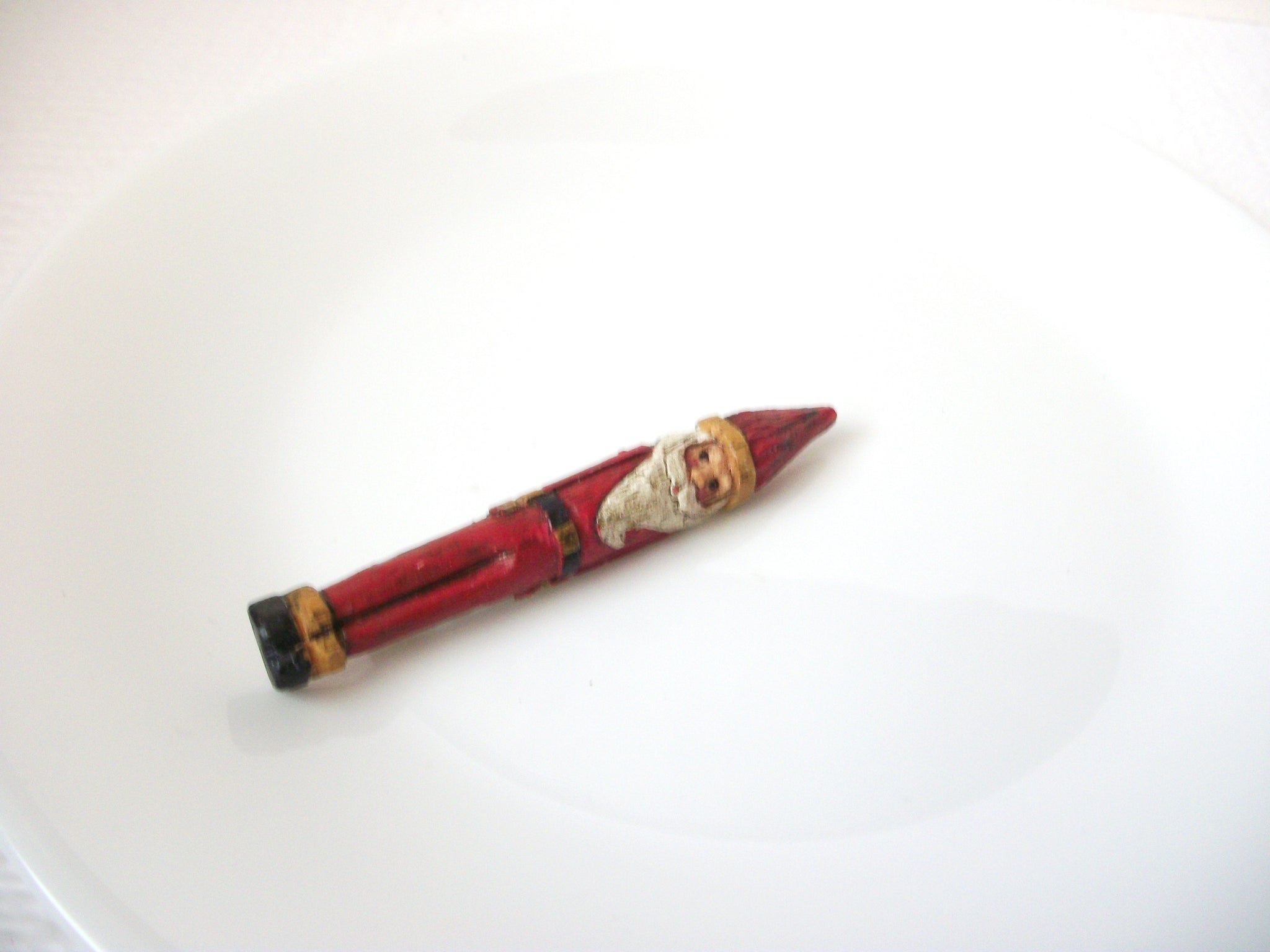 Vintage Long Thinnner Santa Brooch Pin 102620