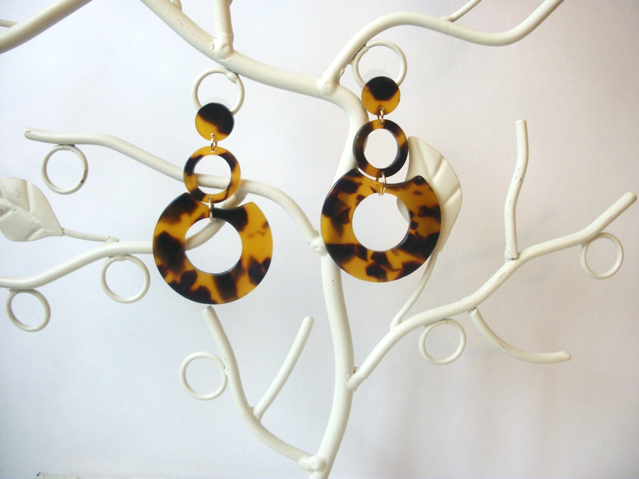 Kylie Dark Brown Tortoise Earrings, Tortoise Shell Earrings, Tortoise Earrings, Acetate Earrings, Resin Earrings, Acrylic Earrings S18A