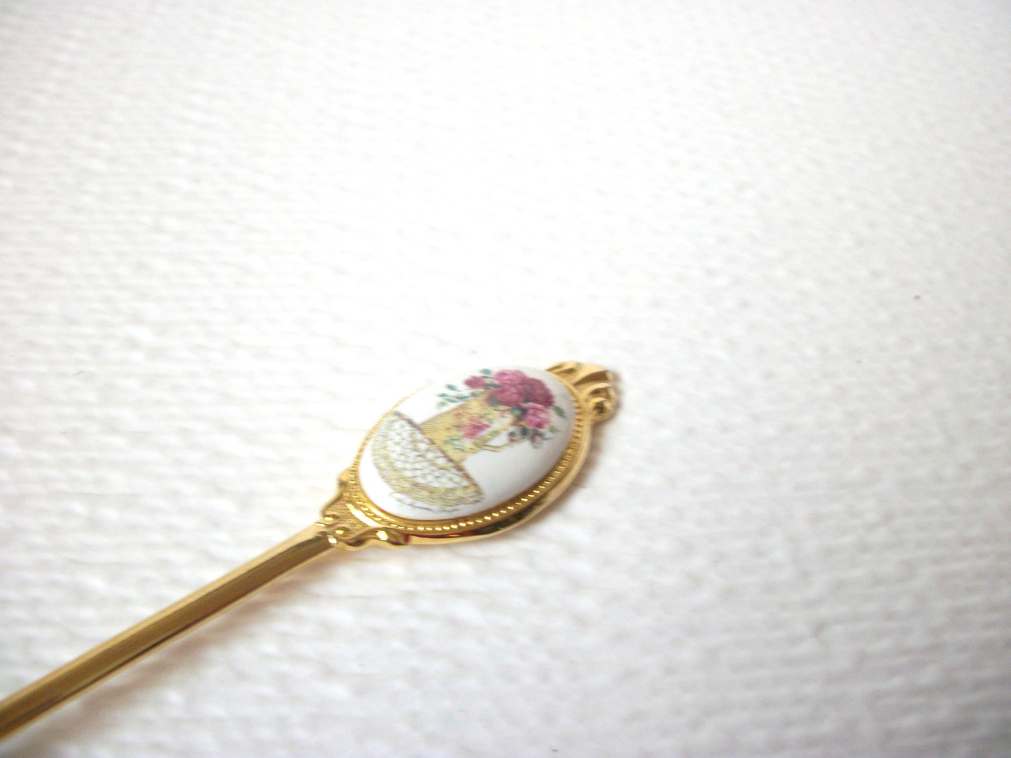 Vintage Hand Painted Glass Spoon 102720