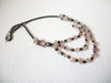 Vintage Hematite Pink Glass Necklace 102720