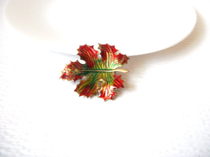 Vintage Enameled Maple Leaf Brooch Pin 102720