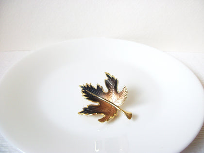 Vintage Enameled Maple Leaf Brooch Pin 102720