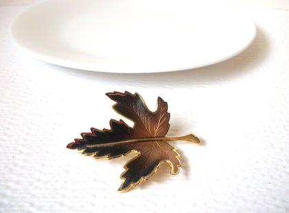 Vintage Enameled Maple Leaf Brooch Pin 102720