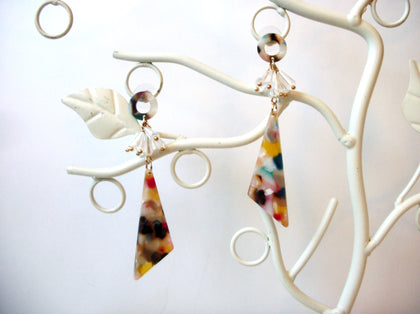 Marla Colorful Tortoise Earrings, Tortoise Shell Earrings, Tortoise Statement Earrings, Acetate Earrings, Lightweight Resin Earrings S29