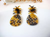 Kylie Dark Brown Tortoise Earrings, Tortoise Pineapple Earrings, Tortoise Earrings, Acetate Earrings, Resin Earrings, Acrylic Earrings S18A