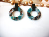 Anny Azure Blue Tortoise Earrings, Tortoise Shell Earrings, Tortoise Doorknockers, Acetate Earrings, Resin Earrings, Acrylic Earrings S31