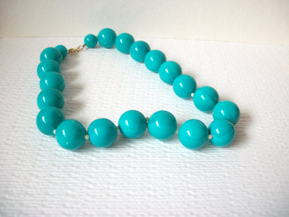 Retro Chunky Vivid Blue Necklace 102720