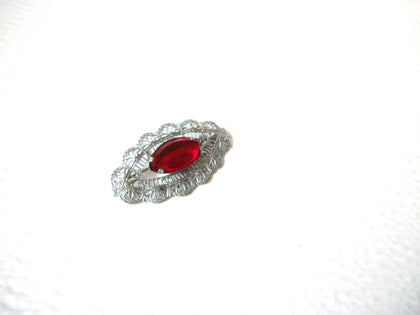 Vintage 1950s Red Glass Victorian Brooch Pin 102720
