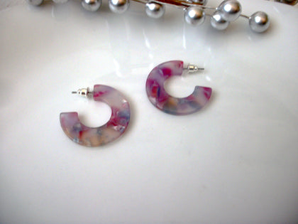 Rosie Violet Tortoise Earrings, Tortoise Shell Earrings, Tortoise Statement Earrings, Acetate Earrings, Lightweight Resin Earrings S32