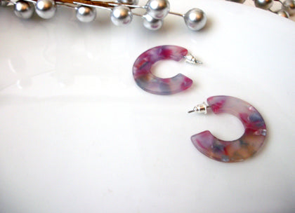 Rosie Violet Tortoise Earrings, Tortoise Shell Earrings, Tortoise Statement Earrings, Acetate Earrings, Lightweight Resin Earrings S32