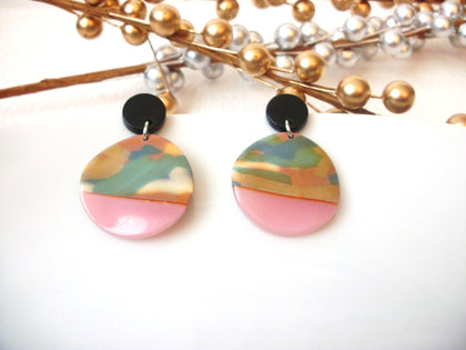 Sky Pink Tortoise Earrings, Tortoise Shell Earrings, Tortoise Doorknockers, Acetate Earrings, Resin Earrings, Acrylic Earrings S31