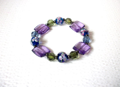Hand Made Cobalt Blue Purple Glass Bracelet 102820
