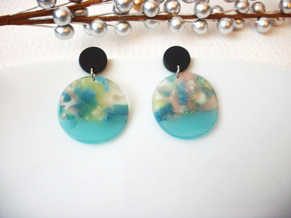 Sky Blue Tortoise Earrings, Tortoise Shell Earrings, Tortoise Doorknockers, Acetate Earrings, Resin Earrings, Acrylic Earrings S31