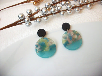 Sky Blue Tortoise Earrings, Tortoise Shell Earrings, Tortoise Doorknockers, Acetate Earrings, Resin Earrings, Acrylic Earrings S31